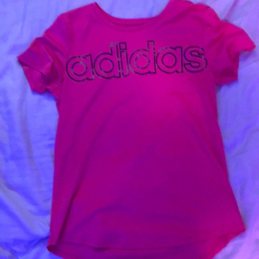 Pink adidas athletic shirt